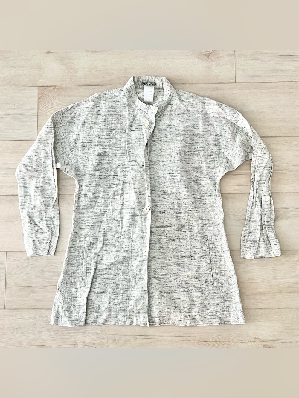Vintage Issey Miyake Linen Blend Button Up Blouse Size Small